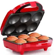 - Non-Stick Cupcake Maker, Red - Makes 6 Cup Cakes, Muffins, Cinnamon Buns, a...