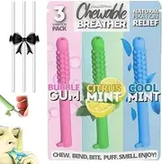 Chewable Breather Quit Smoking,Chewable Breath Sticks Containing Essential Oils,With Replacement Core,Can Be Taken Anywhere,Fresh Breaths Oral Fixation,Cool Breaths,Oral Fixation Aids