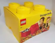 LEGO 4 Knob Square Storage Brick COOL YELLOW - NEW
