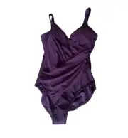 Miraclesuit Women's Size 16 Purple Oceanus One Piece Swimsuit