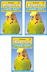 Kagesan Blue BIRD CAGE SAND PAPER SHEETS 3X6 PACK = 18 SHEETS 40cmX25cm