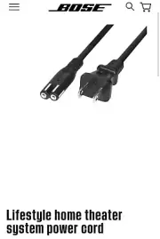 Bose Lifestyle Home Theater System Power Cord -NEW