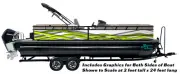 Zig Zag Green White Lines Graphic Kit Decal Fishing Boat Wrap Pontoon Vinyl