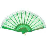LACE FAN Hand Folding Wedding Party Bridal Spanish Costume Accessory - Green