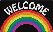 Toland Home Garden 800452 Welcome Rainbow Pride Door Mat 18x30 Inch Outdoor Doormat for Entryway Indoor Entrance
