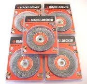 5 BLACK & DECKER 4" STEEL WIRE WHEELS COARSE 70-611 FOR BENCH GRINDER