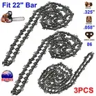 3x Chainsaw Chain 22" Inch Bar Saw 86DL 325 .058 For BAUMR-AG SX75 MTM 72SX 62SX