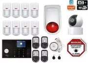 4G+Wifi Pet Immune Wireless Home Security DIY House Alarm System+ Wifi IP Camera