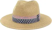 [Generic] 60Cm Casual Summer Hats for Women British Style Holiday Jazz Beach Straw Panama Hat Shade Visors Hats