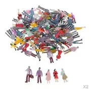 Lot of 200 pcs HO scale Model Train Building Layout Painted Figures 1/100