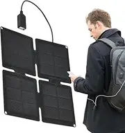 Solar Battery Charger | Solar Panel Charger Outlet | Foldable Multifunctional High-Efficiency Camping Accessories for Fans Security Camera Supply Monitor Phone Outdoor Devices
