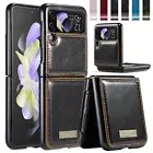 For Samsung Galaxy Z Flip 6 Flip 5/4 Retro Leather Shockproof Stand Phone Case