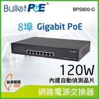 在飛比找PChome24h購物優惠-BulletPoE BPS800-G120W 8-PORT 