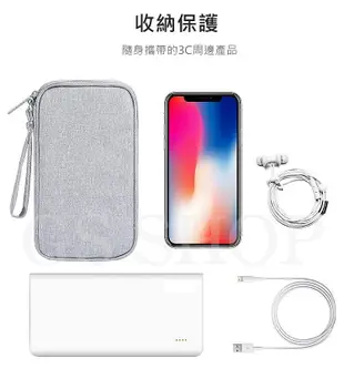 3C 配件收納包 iPhone 三星 Sony 手機 行動電源 充電線 充電器 耳機 雙層收納袋 收納盒 防潑水 防丟