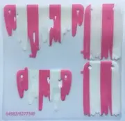 LEGO 41375 - Plastic Sails, Ragged with Pink and White Stripes - Sheet of 4