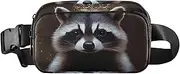 [XYMZR] Crown Raccoon Face Black Fanny Pack Hip Bag Belt Bag for Women Man Fashion Waist Pack Water-repellent Crossbody Bag for Halloween Costumes Running Hiking Jogging Travel Sport, Multi-colored, one