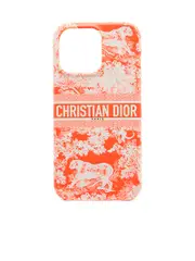 Dior Case Iphone 13 Pro in Fluorescent Orange Toile de Jouy