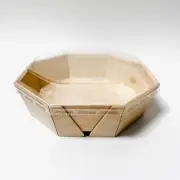 6" octagonal Wooden Sushi Container Togo Food Box with Lid (150 sets) WBO-12