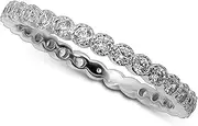 [ORO LEONI] Womens 925 Sterling silver Rhodium plated Swarowski Zirconia eternity band ring