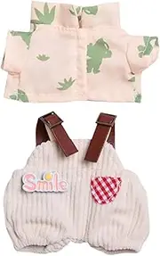 Perfk 15-17cm Plush Doll Clothes Stuffed Animals Clothes,Photo Props, Dress up DIY Plush Doll Accessories Fashion Cute, Overalls Shirt
