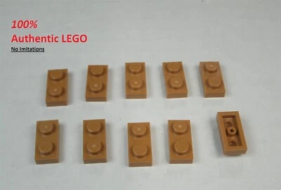 LEGO NEW 1x2 Medium Dark Flesh Plate (10x) 6218360 Brick 3023