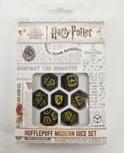 HARRY POTTER. HUFFLEPUFF MODERN DICE SET BLACK ROLE GAMES Q-WORKSHOP NEW Black