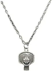 [SAFIGLE] Basketball Hoop Necklace Necklaces Silver Pendant with Chain for Men Trendy Necklaces Men Jewelry Necklace for Men Chain Necklace Men Necklace Boys Jewelry Men Pendant Alloy