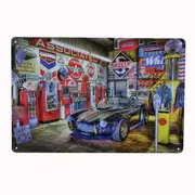 2x Tin Metal Sign Automobile Maintenance Station 200x300mm Man Cave