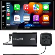 KENWOOD DMX809S eXcelon 6.95-Inch Capacitive Touch Screen, Car Stereo | Plus SiriusXM SXV300V1 Satellite Radio Vehicle Tuner, Black, DMX809-SXM