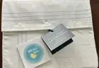 Ralph Lauren Queen Flat Sheet White Hyacinth Blue Organic Cotton Handkerchief Em