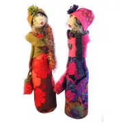 Cloth Folk Art Doll Pattern "City Girls" by Jill Maas