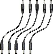 5 Pack DC 12 Volt 9 Volt and More Power Adapter Male to Male 6 Inch Patch Cable 2.1mm x 5.5mm