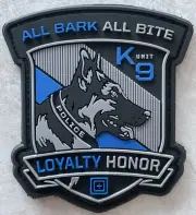 5.11 TACTICAL ALL BARK PATCH ALL BARK/ALL BITE THIN BLUE POLICE K9 UNIT HANDLER