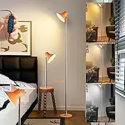 Floor Reading Lamp Metal Floor Lamps for Living Room with Retractable Pole 2 in 1 Dimmable Table Lamps with 3 Colors Temperature Super Bright Standing Lamp with Remote Control for Bedroom