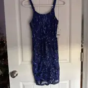 NEW NWT Poppies & Roses Girls size 14 Gorgeous Blue Sequin Formal Skinny Dress
