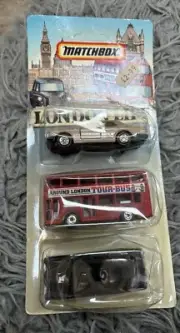 Matchbox 1987 Superfast London Life 3 Pack Rolls Royce,Taxi, Bus - SEALED