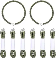 [Qianyu] 14 PCS Military Boot Bands Elastic Leg Straps Blousing Garter Straps Legging Rope Accessories with Hooks for Pants Outdoor Hiking Army Navy Air Force Men and Women, Green