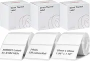 NIIMBOT Labels for B1/B21/B3S Label Maker, (3 Rolls, 1.97'' x 1.18'' /50x30mm) Thermal Sticker Label, Waterproof, Oil-Proof and Tear-Proof Labels, Self-Adhesive Thermal Labels (White)