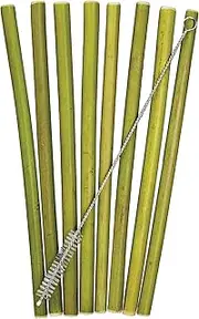 [Totally Bamboo] 8-Pack Reusable Bamboo Drinking Straws, Dishwasher Safe