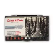 12pc Conte Carre Sketching Crayons Schl Art/Sketch Drawing/Colouring Set Assort
