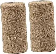 HOMSFOU 2 Rolls Jute Twine Durable Strand DIY Rope for Crafts Home Decor and Wrapping Sturdy Wear Resistant String for Creative Projects