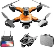 GPS Drone with 4K HD Camera, Transmission FPV Drone, RC Quadcopter with 2 Batteries, Carrying Bag, Auto Return, Follow Me, Altitude Hold, Easy for Beginners,Orange