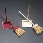 2PC 1/12 Scale Dollhouse Miniatures Cleaning Set Broom Dustpan Garbage Shovel