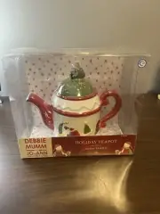 Debbie Mumm Holiday Teapot Snow Family 2007 Christmas 7.75 in