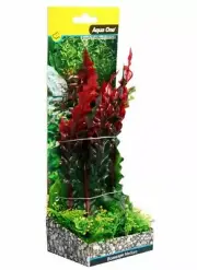 Aqua One Ecoscape Medium Ruffled Lace Red 20cm Artificial Plant Aquarium 28384