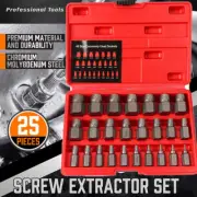 25Pcs Screw Extractor Set Multi-Spline Easy Out Bolt Extractor Remover Tools NSW