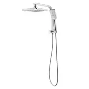 Bathroom WELS 8" Rain Shower Head Set Handheld Spray Wall Mounted Square Chrome