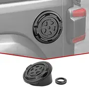 JeCar JL Gas Tank Cap Cover Aluminum Alloy Fuel Filler Door Fit for Jeep Wrangler JL JLU 2018-2023, Matte Black