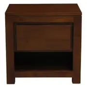 Amsterdam 1 Drawer Bedside Table - Mahogany