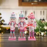 3x Wooden Nutcracker Soldiers Collectible Party Favor Christmas Decoration